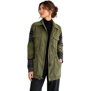 VTG 3.1 Phillip Lim Knit Back Anorak Jacket Merino Wool Knit Mixed Media XS Boho